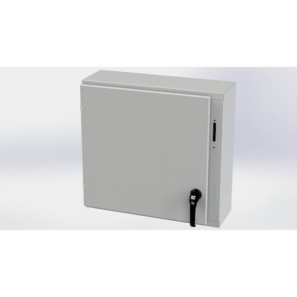 2 Point Latch with Padlock Handle Electrical Enclosures, 24 in H, 8 in D, 25.38 in W, Carbon Steel